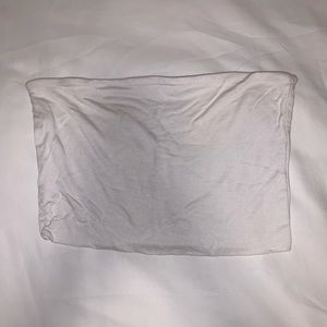 White cropped tube top/bandeau top